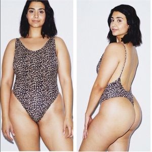 American Apparel cheetah print thong bodysuit